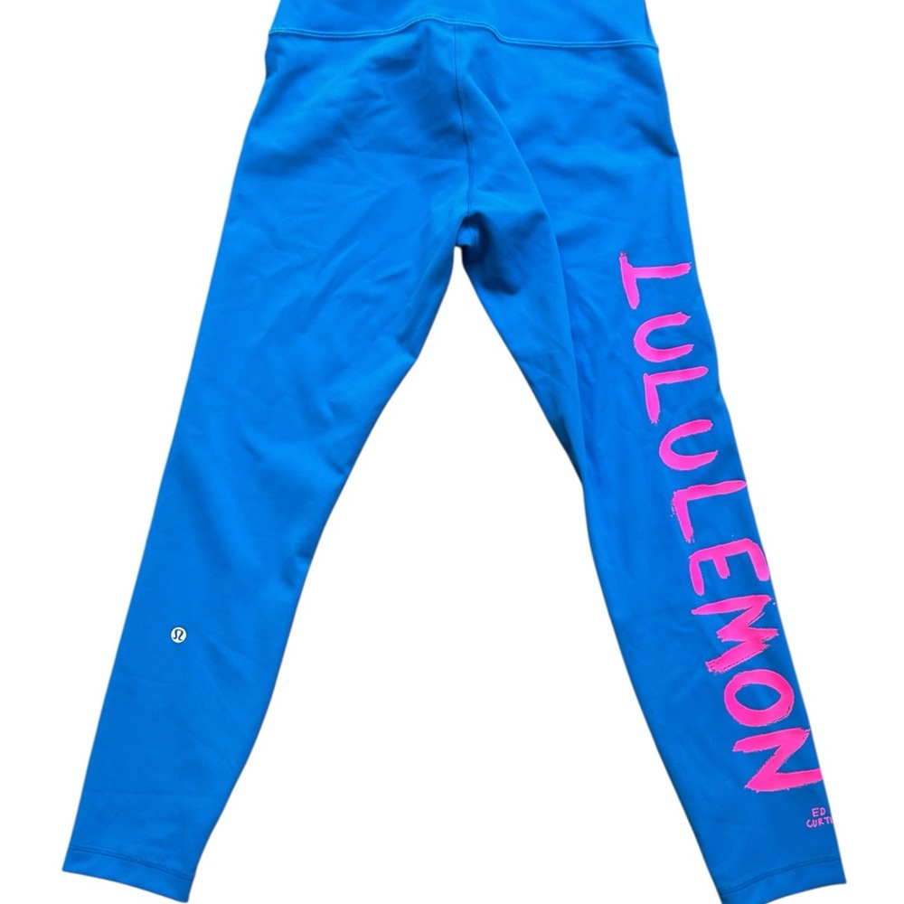 Lululemon Wunder Train HR Tight 25” Ed Curtis Poolside Sonic Pink Size 8 Limited